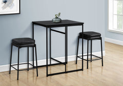 Dining Table, 32" Rectangular, Counter Height, Small, Laminate Top, Kitchen, Black Laminate, Black Metal, Contemporary, Modern