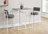 Dining Table, 32" Rectangular, Counter Height, Small, Laminate Top, Kitchen, Grey Laminate, White Metal, Contemporary, Modern