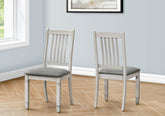 Dining Chair, 38" Height, Set Of 2, Side, Upholstered, Kitchen, Dining Room, Antique Grey, Grey Fabric, Transitional