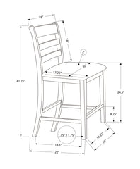 Dining Chair, 44" Height, Counter Height, Dining Room, Kitchen, Set Of 2, Upholstered, Side, Transitional
