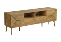 Tv Stand, 72 Inch, Console, Media Entertainment Center, Storage Drawer, Walnut Laminate, Mid Century, Modern