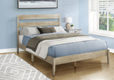 Bed, Queen Size, Frame Only, Platform Bed, Bedroom, Grey Wood Frame, Grey Solid Wood Legs, Contemporary