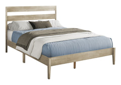 Bed, Queen Size, Frame Only, Platform Bed, Bedroom, Grey Wood Frame, Grey Solid Wood Legs, Contemporary