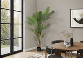 Artificial Plant, 83" Tall, Palm Tree, Decorative, Floor, Indoor, Potted, Real Touch, Green Leaves, Black Pot