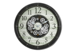 Clocks, 30" Round, Gear Mechanism, Large Oversized, Wall Clock, Brown, Transitional
