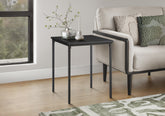 Accent Table, 22" H, Side Table, End, Small, Nightstand, Square, Bedroom, Living Room, Black Laminate, Black Metal, Contemporary, Modern