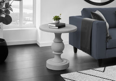 Accent Table, 25"h, Indoor Or Outdoor, Bedroom, End, Living Room, Nightstand, Round, Side Table, Grey, Transitional