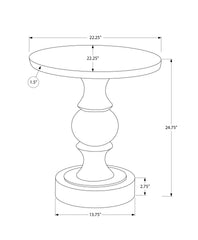 Accent Table, 25"h, Indoor Or Outdoor, Bedroom, End, Living Room, Nightstand, Round, Side Table, White, Transitional
