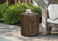 Accent Table, 25"h, Indoor Or Outdoor, Drum, End, Nightstand, Round, Side Table, Living Room, Bedroom, Walnut, Contemporary, Modern