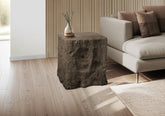 Accent Table, 25"h, Indoor Or Outdoor, End, Nightstand, Side Table, Square, Living Room, Bedroom, Walnut, Contemporary, Modern