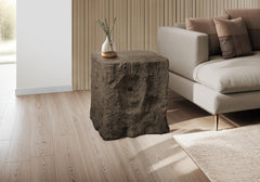 Accent Table, 25"h, Indoor Or Outdoor, End, Nightstand, Side Table, Square, Living Room, Bedroom, Walnut, Contemporary, Modern