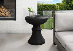 Accent Table, 25"h, Indoor Or Outdoor, Side Table, End, Bedroom, Living Room, Nightstand, Round, Black, Contemporary, Modern