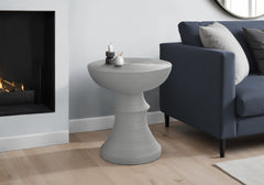 Accent Table, 25"h, Indoor Or Outdoor, Side Table, End, Bedroom, Living Room, Nightstand, Round, Grey, Contemporary, Modern