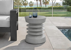 Accent Table, 25"h, Indoor Or Outdoor, Side Table, End, Bedroom, Living Room, Nightstand, Round, Grey, Contemporary, Modern