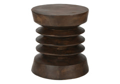 Accent Table, 25"h, Indoor Or Outdoor, Side Table, End, Bedroom, Living Room, Nightstand, Round, Walnut, Contemporary, Modern