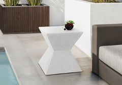 Accent Table, 25"h, Indoor Or Outdoor, Side Table, End, Nightstand, Bedroom, Living Room, White, Contemporary, Modern