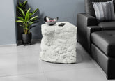 Accent Table, 25"h, Indoor Or Outdoor, Side Table, Nightstand, End, Bedroom, Living Room, White, Contemporary, Modern