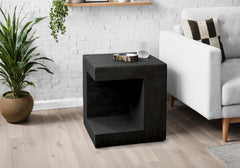 Accent Table, 25"h, Indoor Or Outdoor, Side Table, Nightstand, End, Square, Bedroom, Living Room, Black, Contemporary, Modern