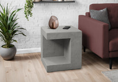 Accent Table, 25"h, Indoor Or Outdoor, Side Table, Nightstand, End, Square, Bedroom, Living Room, Grey, Contemporary, Modern