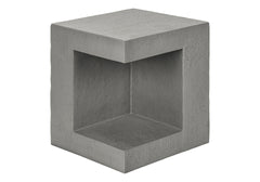 Accent Table, 25"h, Indoor Or Outdoor, Side Table, Nightstand, End, Square, Bedroom, Living Room, Grey, Contemporary, Modern