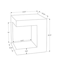 Accent Table, 25"h, Indoor Or Outdoor, Side Table, Nightstand, End, Square, Bedroom, Living Room, White, Contemporary, Modern