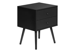 Accent Table, Bedroom, End, Living Room, Nightstand, Side Table, Storage Drawer, Black Laminate, Modern, Contemporary