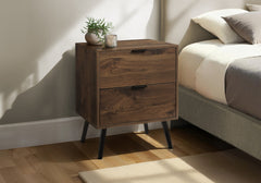 Accent Table, Bedroom, End, Living Room, Nightstand, Side Table, Storage Drawer, Walnut Laminate, Modern, Contemporary