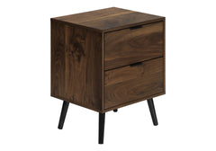 Accent Table, Bedroom, End, Living Room, Nightstand, Side Table, Storage Drawer, Walnut Laminate, Modern, Contemporary