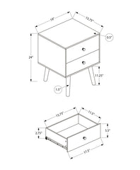 Accent Table, Bedroom, End, Living Room, Nightstand, Side Table, Storage Drawer, White Laminate, Modern, Contemporary