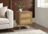 Accent Table, Side Table, End, Bedroom, Living Room, Nightstand, Storage Drawer, Walnut Laminate, Modern, Contemporary