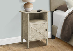 Accent Table, Side Table, End, Living Room, Small, Storage, Cream Stone Laminate, Transitional