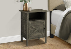 Accent Table, Side Table, End, Living Room, Small, Storage, Dark Bronze Laminate, Transitional