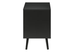 Accent Table, Side Table, End, Storage Drawer, Nightstand, Bedroom, Living Room, Black Laminate, Modern, Contemporary