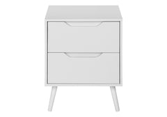 Accent Table, Side Table, End, Storage Drawer, Nightstand, Bedroom, Living Room, White Laminate, Modern, Contemporary
