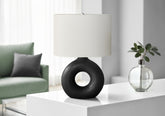 Lighting, 24"h, Table Lamp, Black Ceramic, Ivory / Cream Shade, Contemporary, Modern