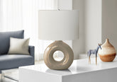 Lighting, 24"h, Table Lamp, Brown Ceramic, Ivory / Cream Shade, Contemporary, Modern