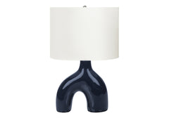 Lighting, 25"h, Table Lamp, Blue Ceramic, Ivory / Cream Shade, Contemporary, Modern