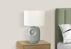 Lighting, 26"h, Table Lamp, Green Ceramic, Ivory / Cream Shade, Contemporary, Modern