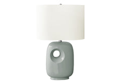 Lighting, 26"h, Table Lamp, Green Ceramic, Ivory / Cream Shade, Contemporary, Modern
