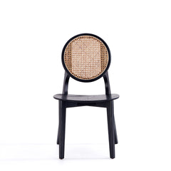 Dining Chair - Set of 2 in Black and Natural