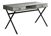 Computer Desk, Home Office, Laptop, Storage Drawers, 48"l, Work, Grey Laminate, Black Metal, Contemporary, Modern