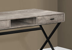 Computer Desk, Home Office, Laptop, Storage Drawers, 48"l, Work, Beige Laminate, Black Metal, Contemporary, Modern