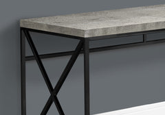 Computer Desk, Home Office, Laptop, Work, Grey Laminate, Black Metal, Contemporary, Modern