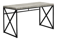 Computer Desk, Home Office, Laptop, Work, Grey Laminate, Black Metal, Contemporary, Modern