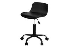Office Chair, Adjustable Height, Swivel, Ergonomic, Computer Desk, Work, Juvenile, Black Leather Look, White Metal, Contemporary, Modern