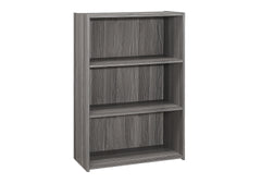 Bookshelf, Bookcase, 4 Tier, 36"h, Office, Bedroom, Grey Laminate, Transitional