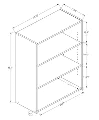 Bookshelf, Bookcase, 4 Tier, 36"h, Office, Bedroom, Grey Laminate, Transitional