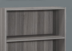 Bookshelf, Bookcase, 4 Tier, 36"h, Office, Bedroom, Grey Laminate, Transitional