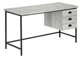 Computer Desk, Home Office, Laptop, Storage Drawers, 55"l, Work, Grey Laminate, Black Metal, Contemporary, Modern