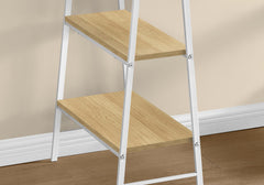 Computer Desk, Home Office, Laptop, Storage Shelves, 48"l, Work, Natural Laminate, White Metal, Contemporary, Modern